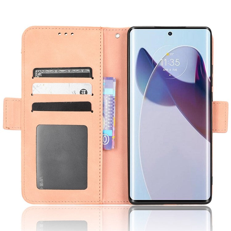 For Motorola Moto X30 Pro 5G / Edge 30 Ultra 5G Foldable Stand Wallet Phone Cover PU Leather Multiple Card Slots Phone Case - Pink