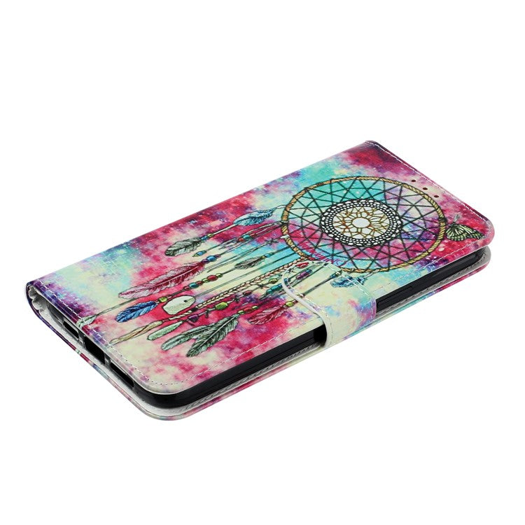 For iPhone 16 Case Pattern Stand Leather Phone Cover Card Slots Design - Dream Catcher