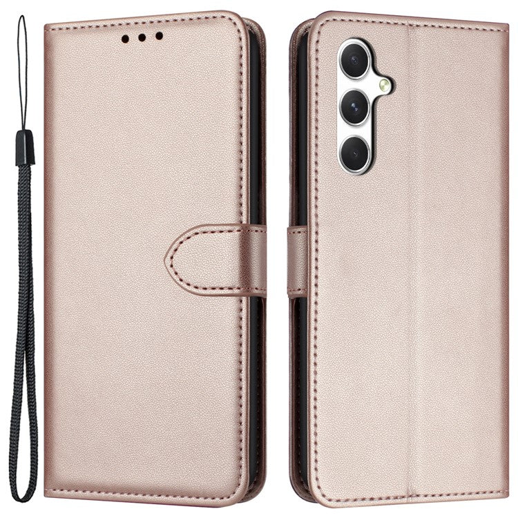 For Samsung Galaxy A15 4G / 5G Shockproof Case Leather Wallet Stand Phone Cover - Rose Gold