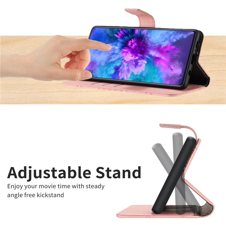 HT06 For Samsung Galaxy M35 5G Case Rhombus Litchi Texture Leather Phone Cover - Pink