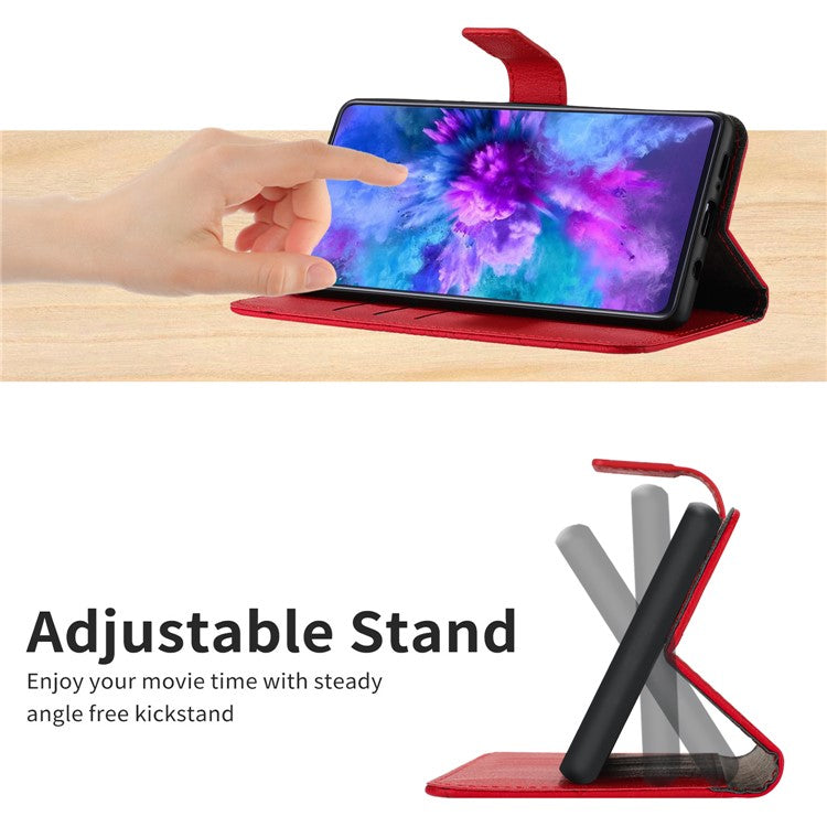 HT06 For Samsung Galaxy M35 5G Case Rhombus Litchi Texture Leather Phone Cover - Red