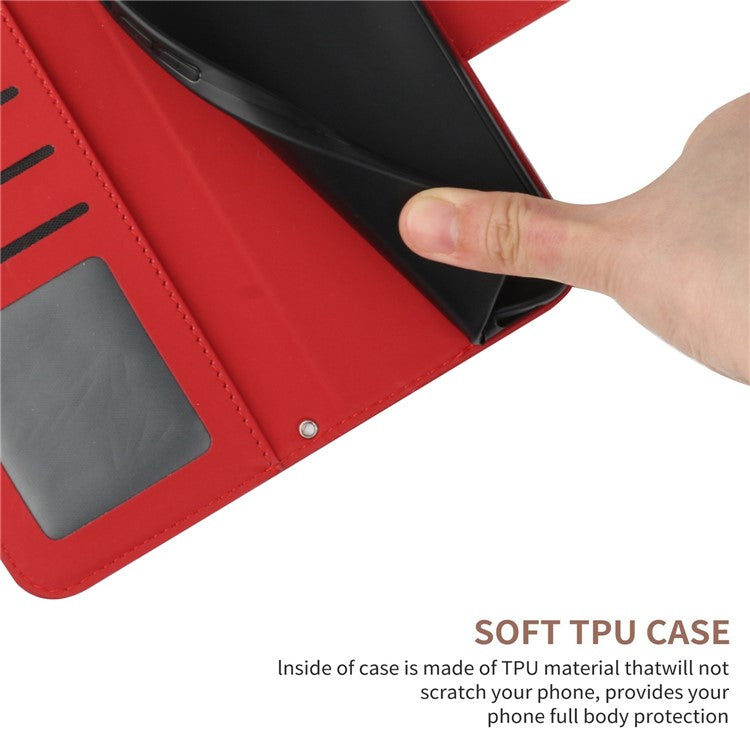 HT04 For Samsung Galaxy M35 5G Case with Shoulder Strap Sunflower Leather Phone Cover - Red