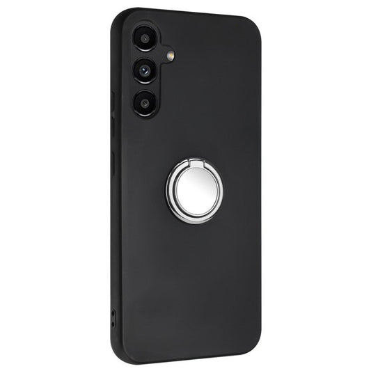 For Samsung Galaxy M35 5G Case Ring Kickstand Matte Soft TPU Phone Cover - Silver