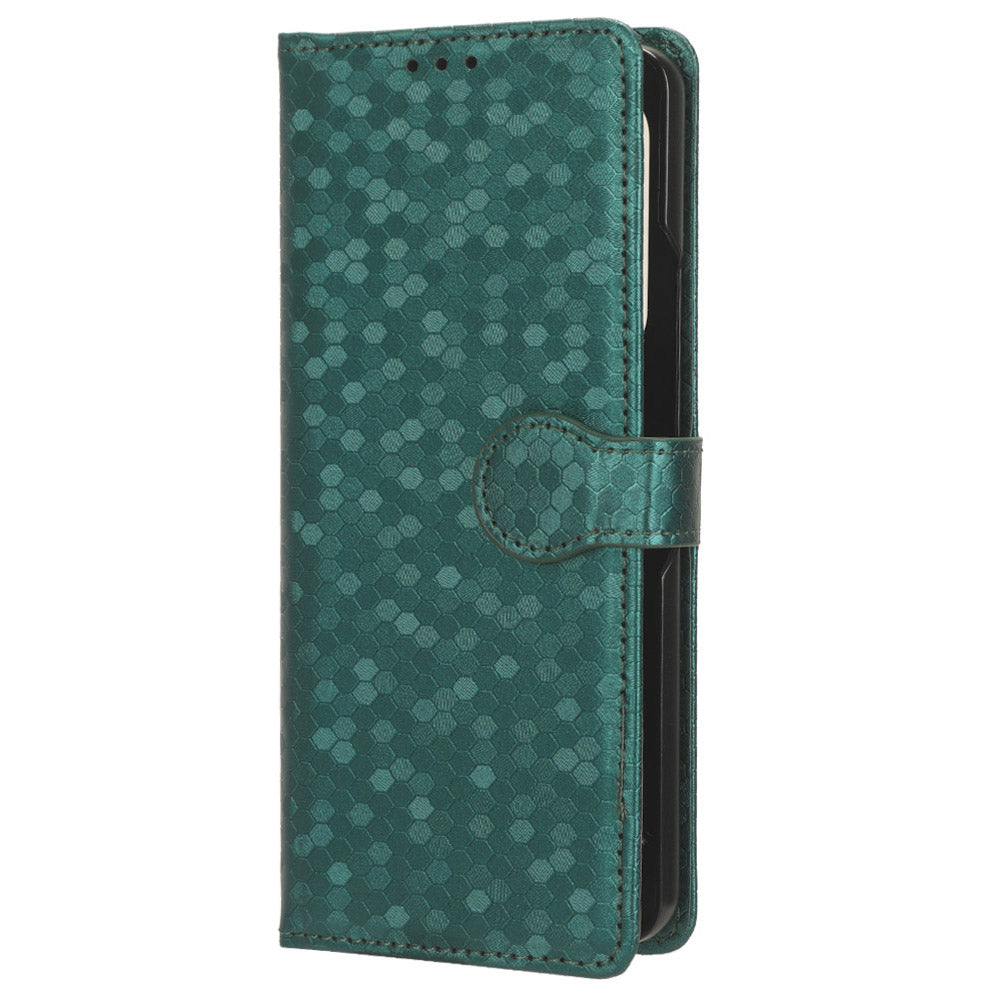 For Samsung Galaxy Z Fold6 5G Wallet Case Dot Pattern PU Leather Phone Cover - Green
