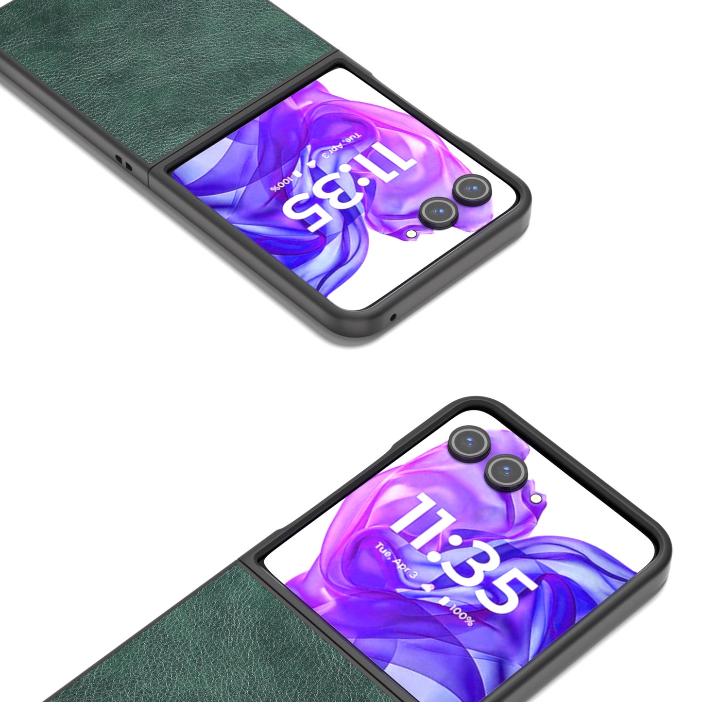 ABEEL For Motorola Razr 50 Ultra 5G Case Litchi Texture PU Leather+PC Phone Cover - Green