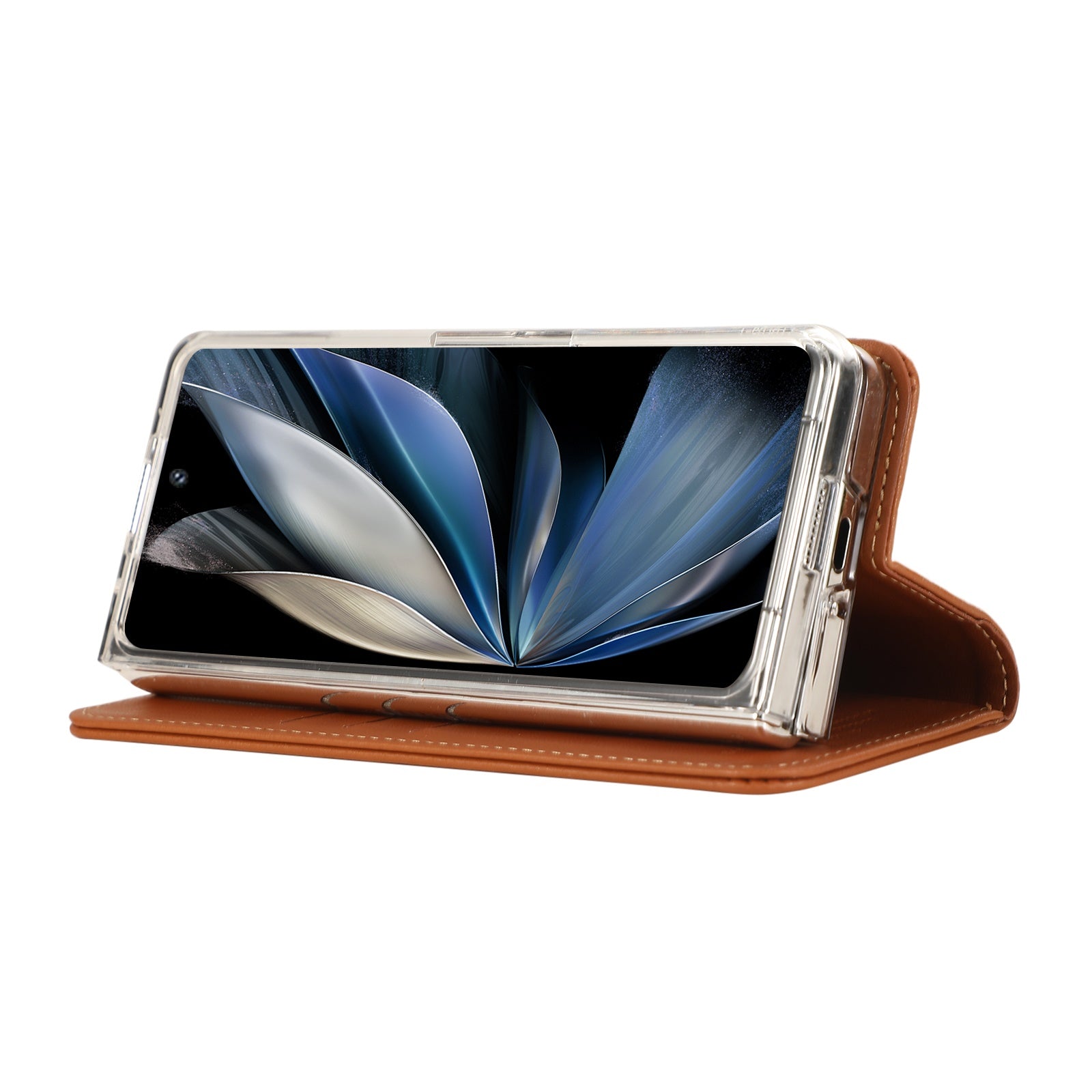 ABEEL For Samsung Galaxy Z Fold6 5G Phone Case RFID Blocking Leather Flip Cover - Brown