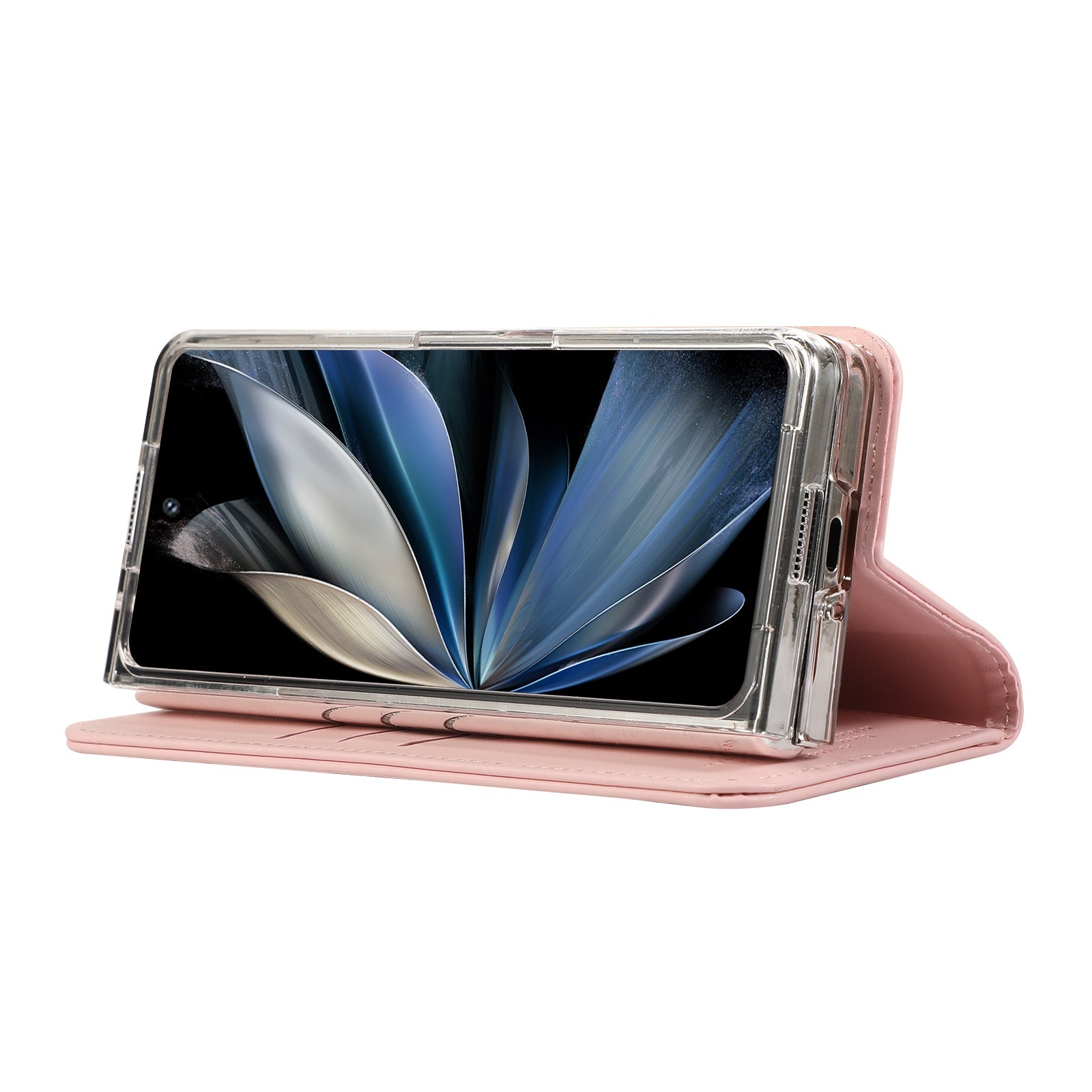 ABEEL For Samsung Galaxy Z Fold6 5G Phone Case RFID Blocking Leather Flip Cover - Pink