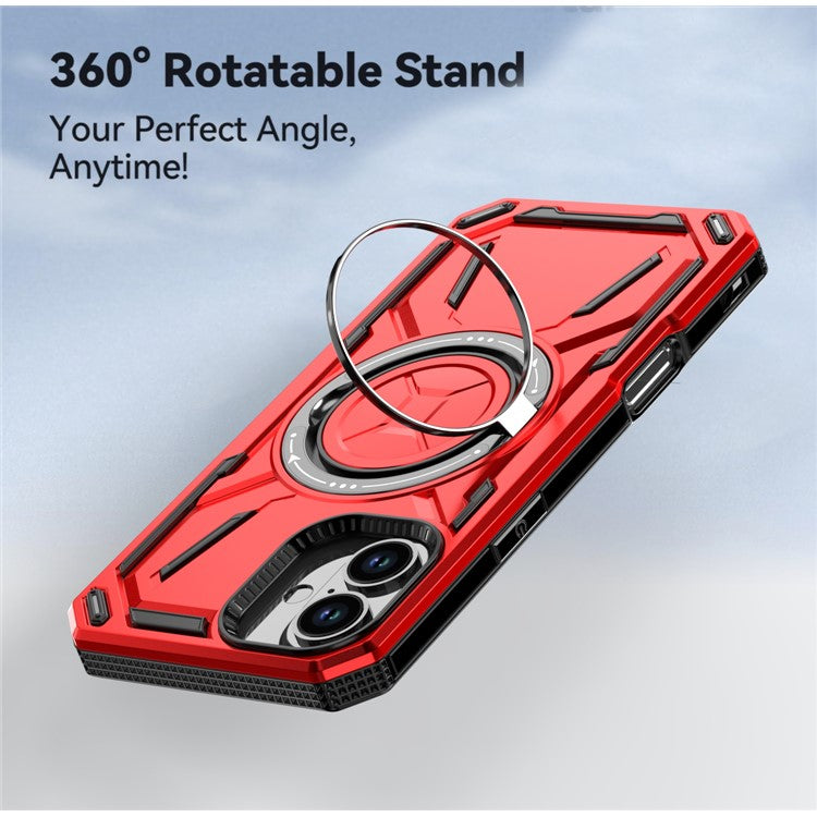 For iPhone 16 Plus Case TPU+PC Magnetic Phone Cover with Kickstand - Green