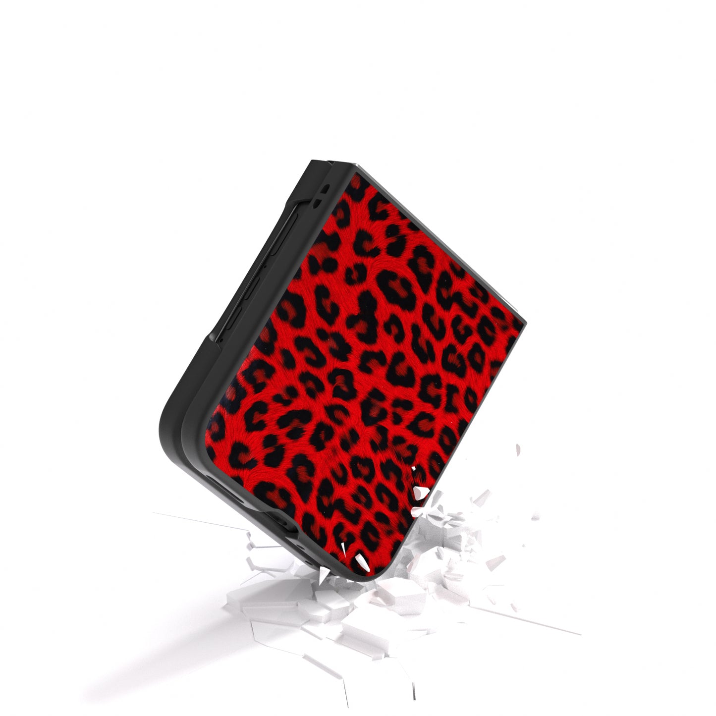 ABEEL For Motorola Razr 50 Ultra 5G Case PU+PC Back Phone Cover with Leopard Pattern - Red