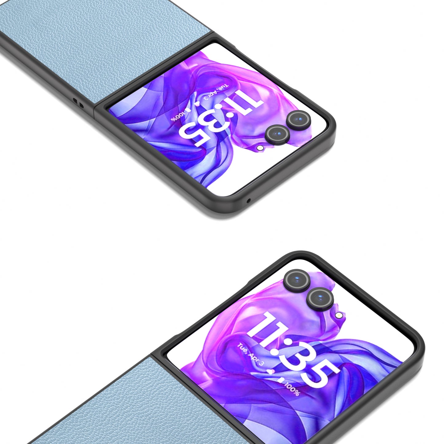 ABEEL For Motorola Razr 50 Ultra 5G Case Litchi Texture Non-Slip Phone Cover - Baby Blue