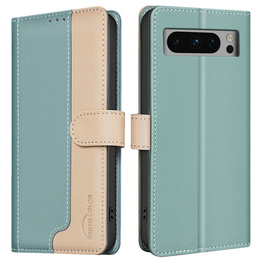 BINFEN COLOR BF33 For Google Pixel 9 Pro Case PU Leather RFID Blocking Protective Cover - Green