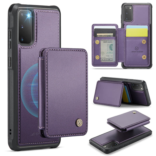 JEEHOOD J05 For Samsung Galaxy S20 4G / 5G Case Detachable Card Holder Phone Cover - Purple