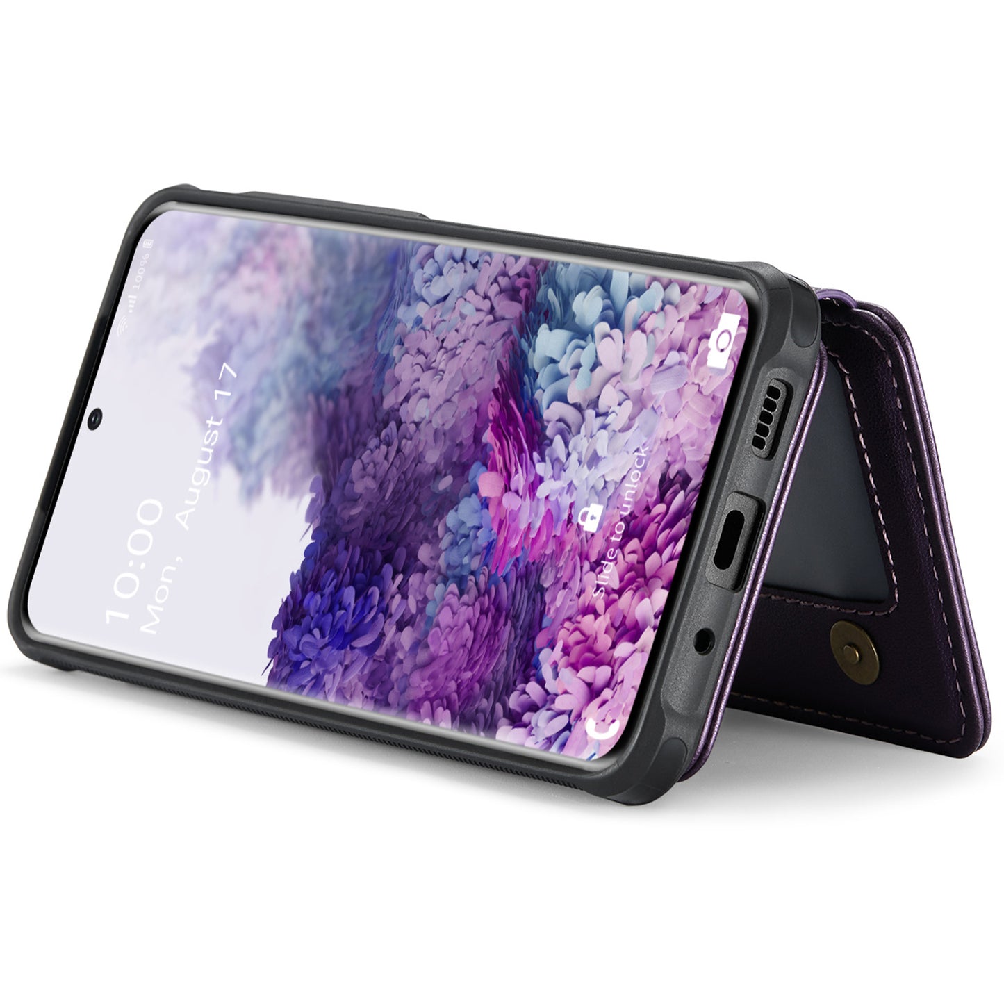 JEEHOOD J05 For Samsung Galaxy S20 4G / 5G Case Detachable Card Holder Phone Cover - Purple