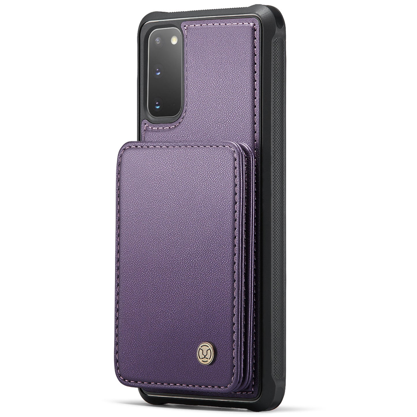 JEEHOOD J05 For Samsung Galaxy S20 4G / 5G Case Detachable Card Holder Phone Cover - Purple