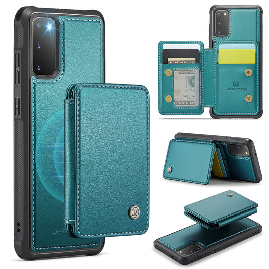 JEEHOOD J05 For Samsung Galaxy S20 4G / 5G Case Detachable Card Holder Phone Cover - Cyan