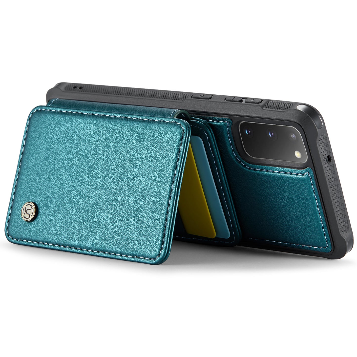 JEEHOOD J05 For Samsung Galaxy S20 4G / 5G Case Detachable Card Holder Phone Cover - Cyan