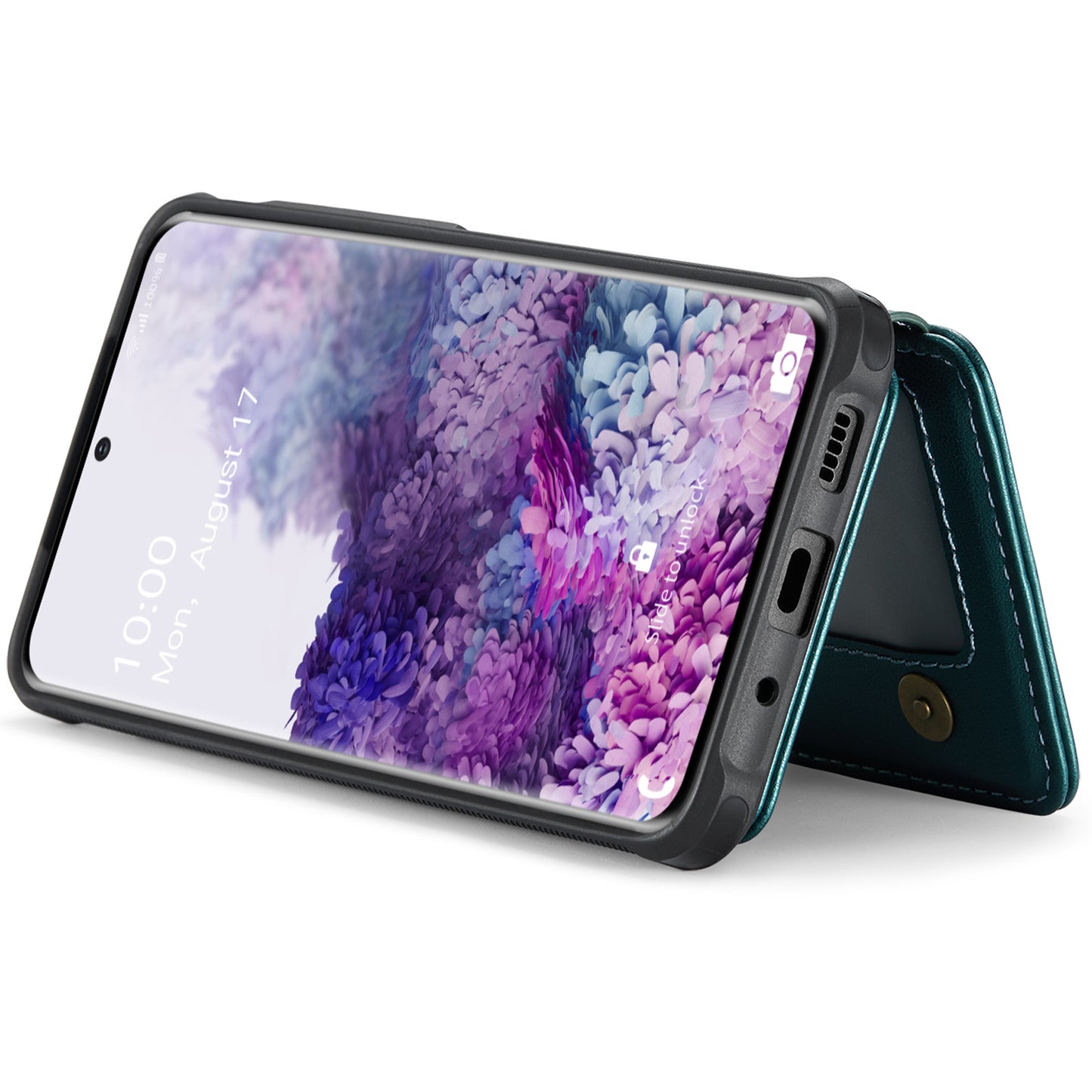 JEEHOOD J05 For Samsung Galaxy S20 4G / 5G Case Detachable Card Holder Phone Cover - Cyan