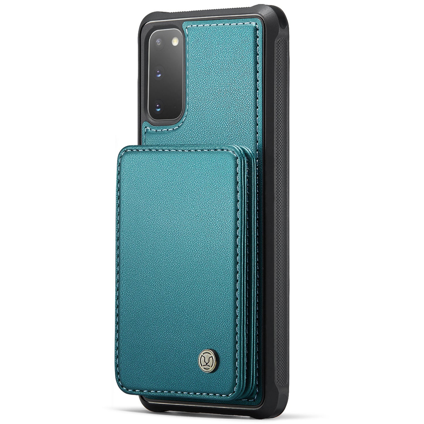 JEEHOOD J05 For Samsung Galaxy S20 4G / 5G Case Detachable Card Holder Phone Cover - Cyan