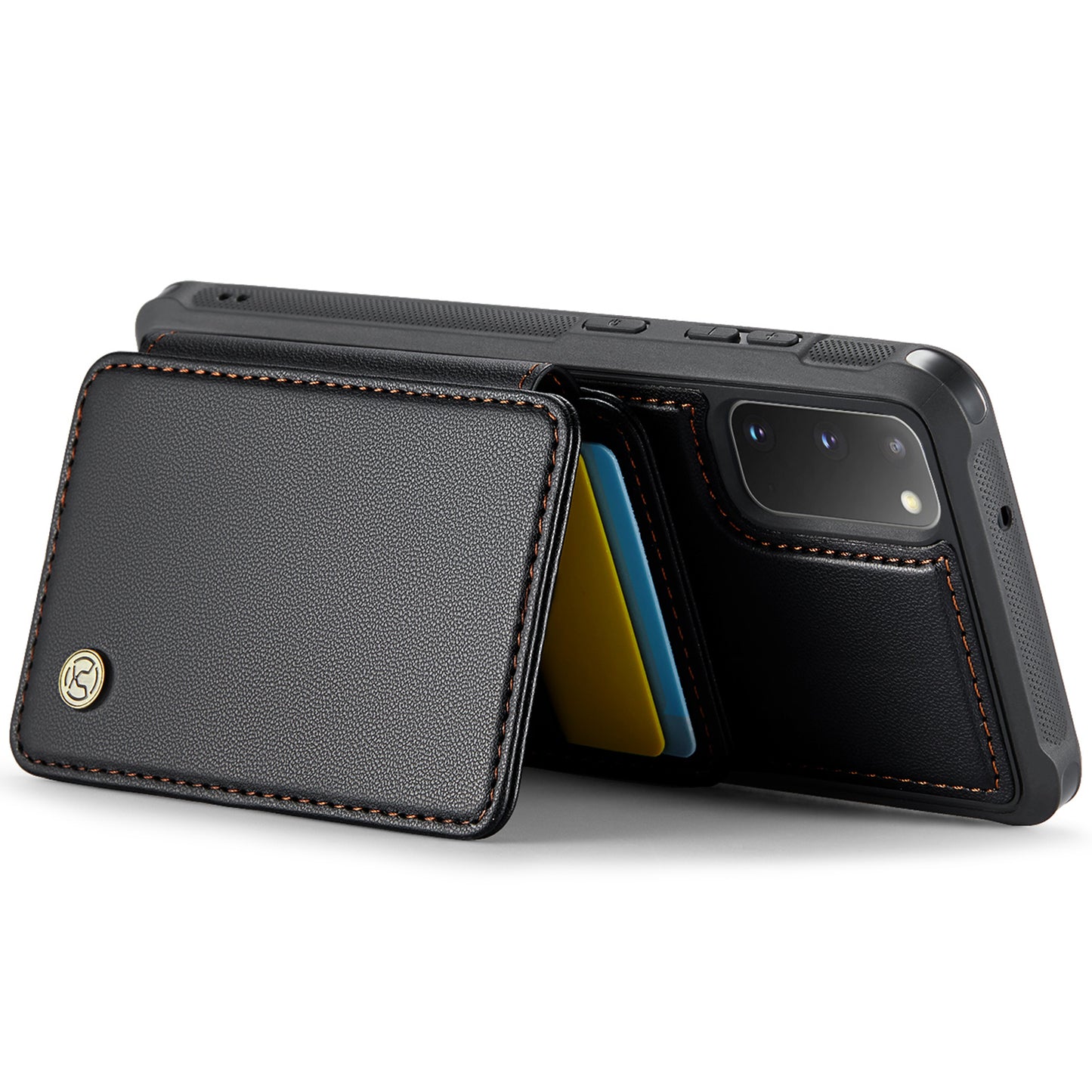 JEEHOOD J05 For Samsung Galaxy S20 4G / 5G Case Detachable Card Holder Phone Cover - Black