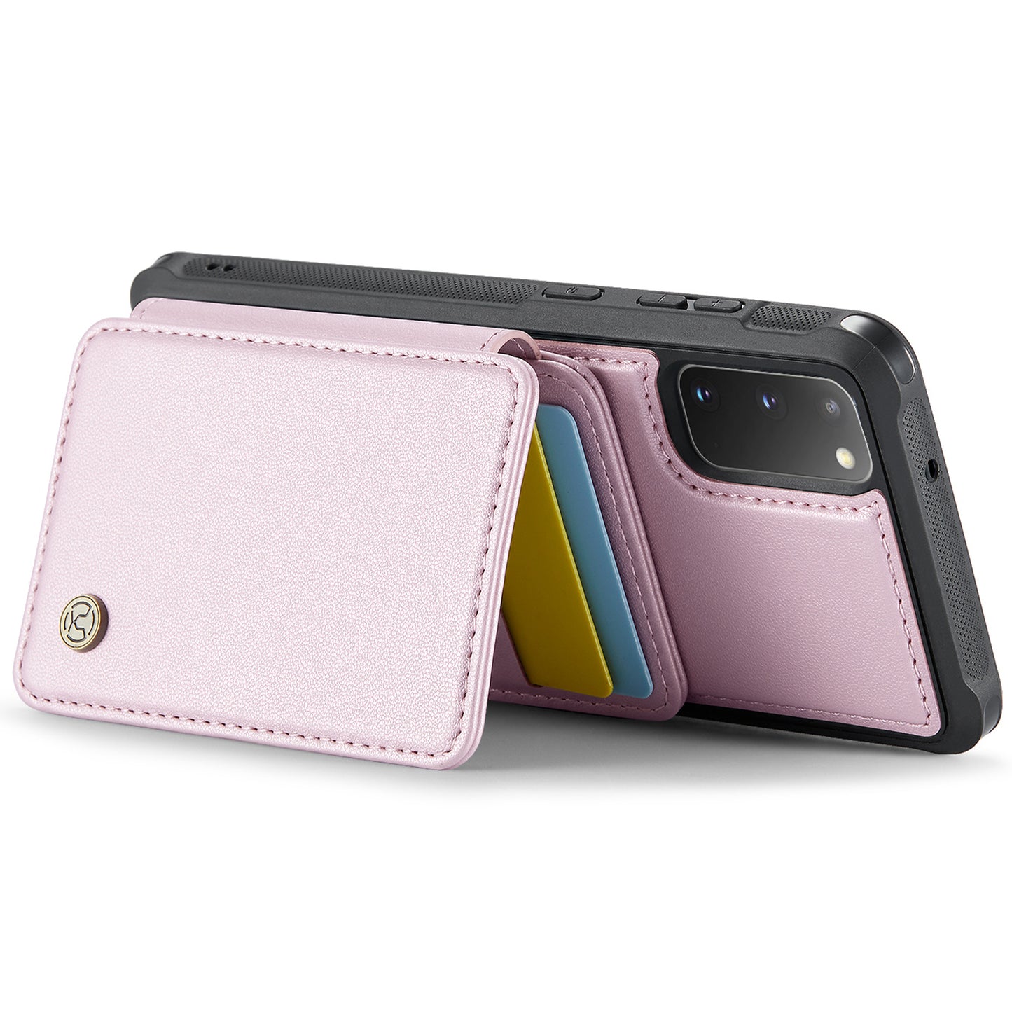 JEEHOOD J05 For Samsung Galaxy S20 4G / 5G Case Detachable Card Holder Phone Cover - Pink