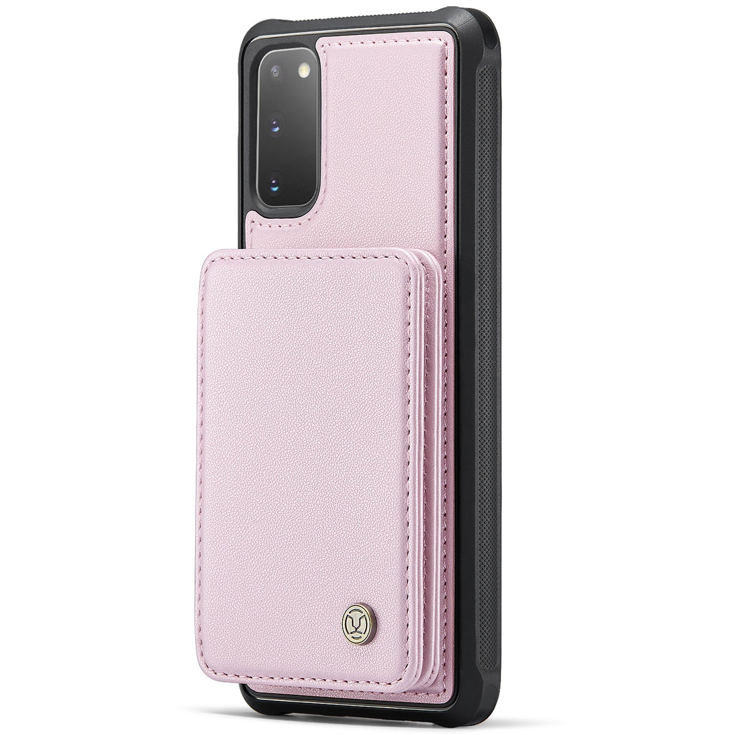 JEEHOOD J05 For Samsung Galaxy S20 4G / 5G Case Detachable Card Holder Phone Cover - Pink