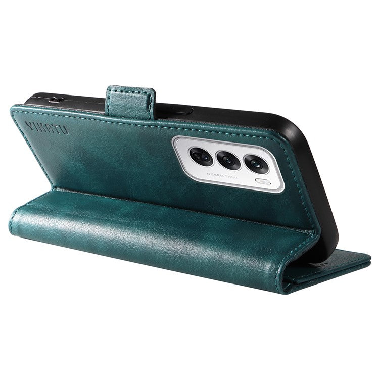YIKATU YK-007 For Oppo Reno12 5G (Global) Phone Case Anti-Drop PU Leather Stand Wallet Cover - Blue