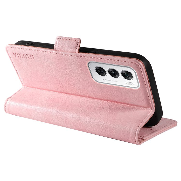 YIKATU YK-007 For Oppo Reno12 5G (Global) Phone Case Anti-Drop PU Leather Stand Wallet Cover - Pink