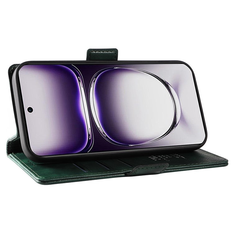 YIKATU YK-007 For Oppo Reno12 5G (Global) Phone Case Anti-Drop PU Leather Stand Wallet Cover - Green