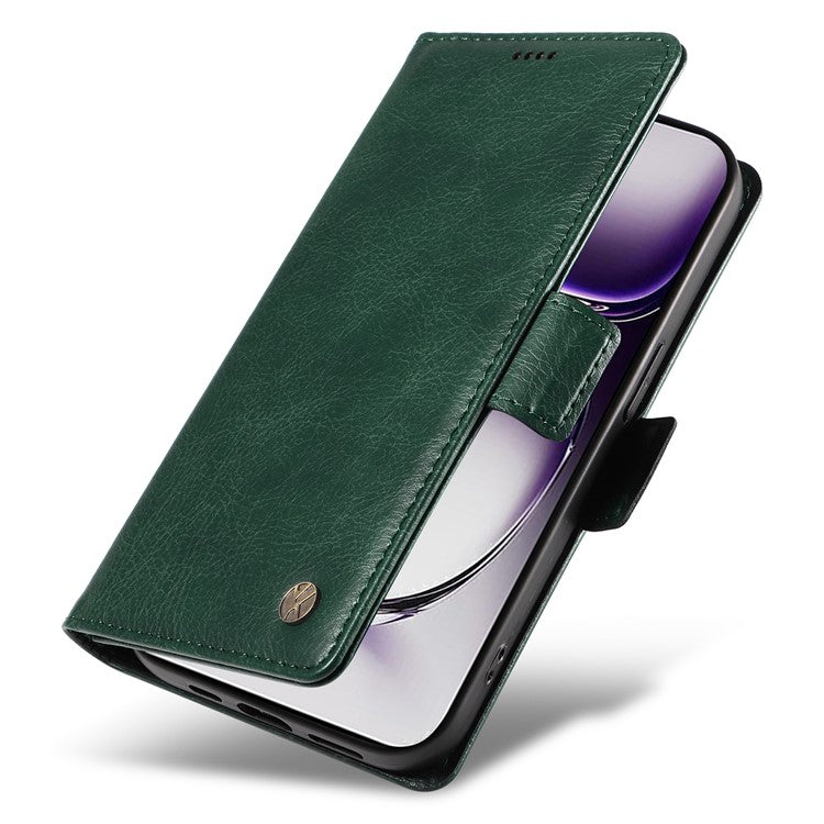 YIKATU YK-007 For Oppo Reno12 5G (Global) Phone Case Anti-Drop PU Leather Stand Wallet Cover - Green