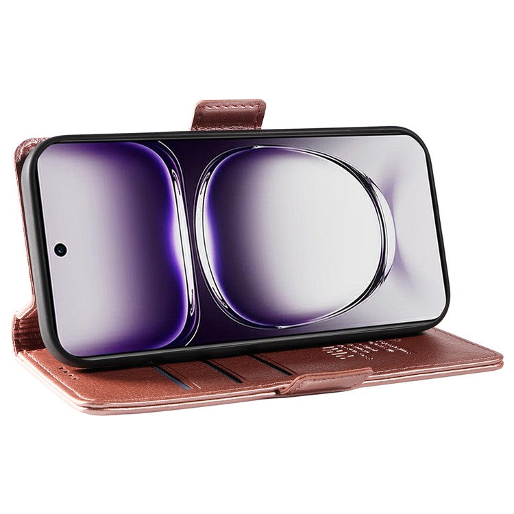 YIKATU YK-007 For Oppo Reno12 5G (Global) Phone Case Anti-Drop PU Leather Stand Wallet Cover - Rose Gold