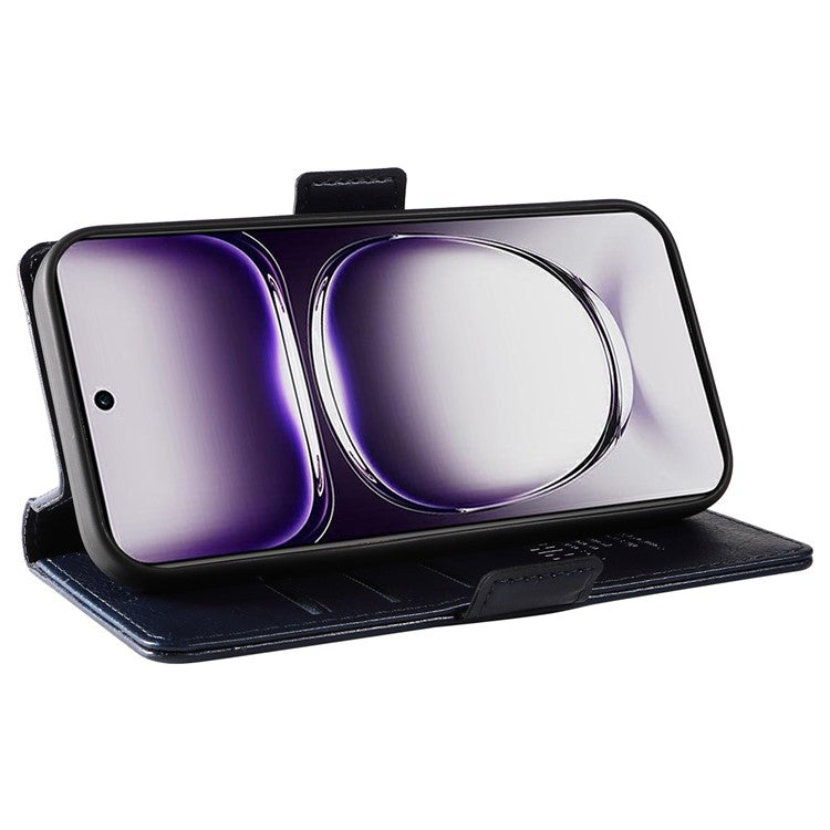 YIKATU YK-007 For Oppo Reno12 5G (Global) Phone Case Anti-Drop PU Leather Stand Wallet Cover - Black