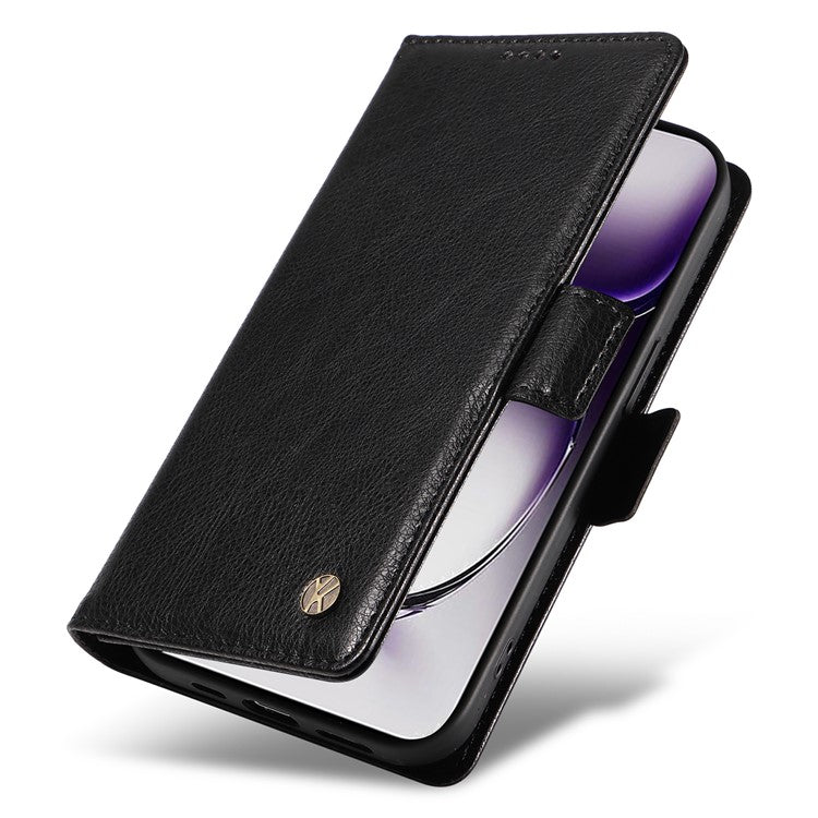 YIKATU YK-007 For Oppo Reno12 5G (Global) Phone Case Anti-Drop PU Leather Stand Wallet Cover - Black