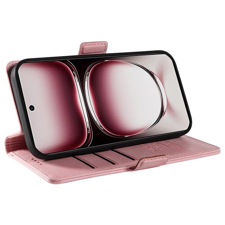 YIKATU YK-007 For Oppo Reno12 Pro 5G (Global) / (China) Phone Case Litchi Texture Leather Cover - Pink