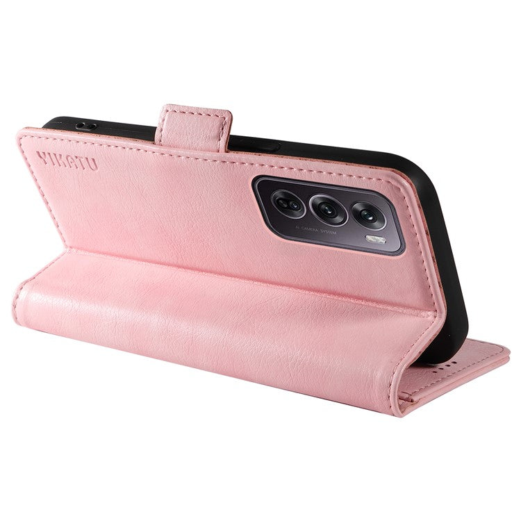 YIKATU YK-007 For Oppo Reno12 Pro 5G (Global) / (China) Phone Case Litchi Texture Leather Cover - Pink
