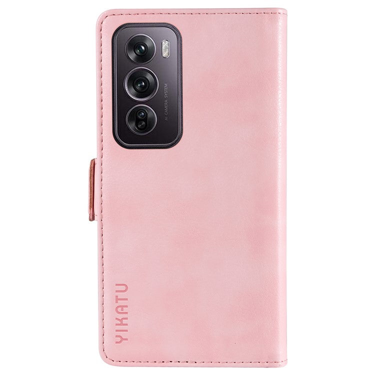 YIKATU YK-007 For Oppo Reno12 Pro 5G (Global) / (China) Phone Case Litchi Texture Leather Cover - Pink