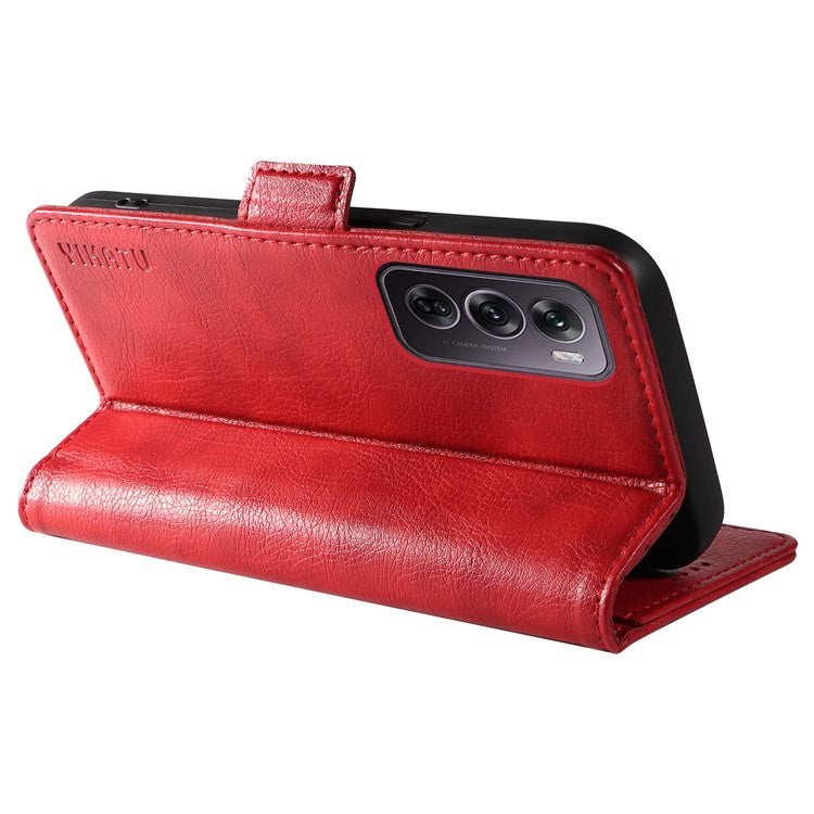 YIKATU YK-007 For Oppo Reno12 Pro 5G (Global) / (China) Phone Case Litchi Texture Leather Cover - Red