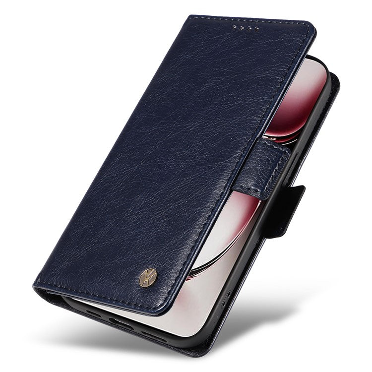 YIKATU YK-007 For Oppo Reno12 Pro 5G (Global) / (China) Phone Case Litchi Texture Leather Cover - Sapphire