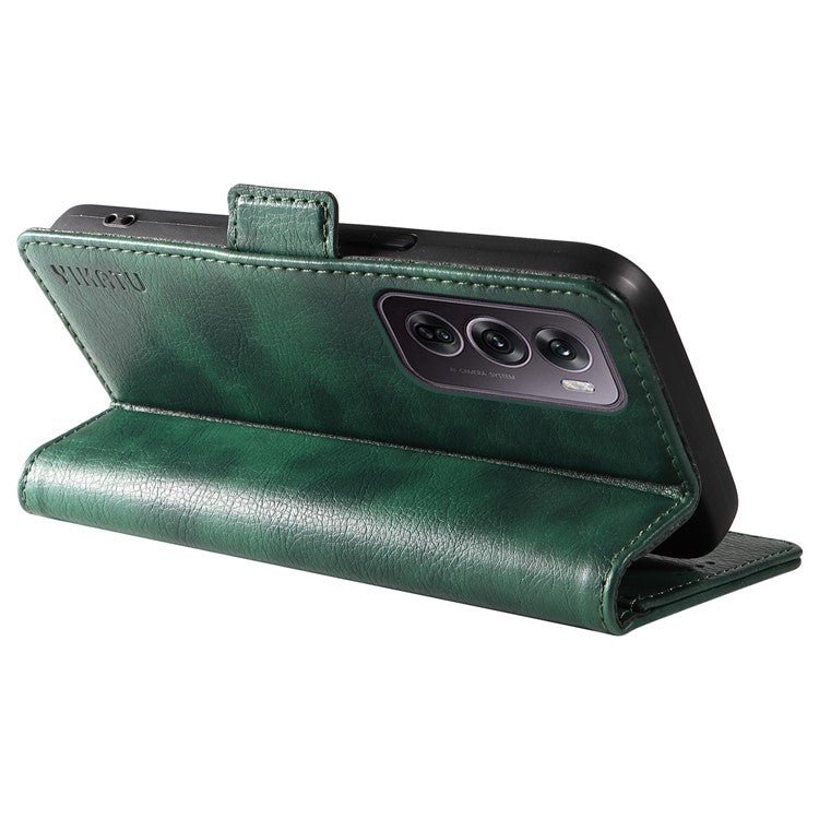 YIKATU YK-007 For Oppo Reno12 Pro 5G (Global) / (China) Phone Case Litchi Texture Leather Cover - Green
