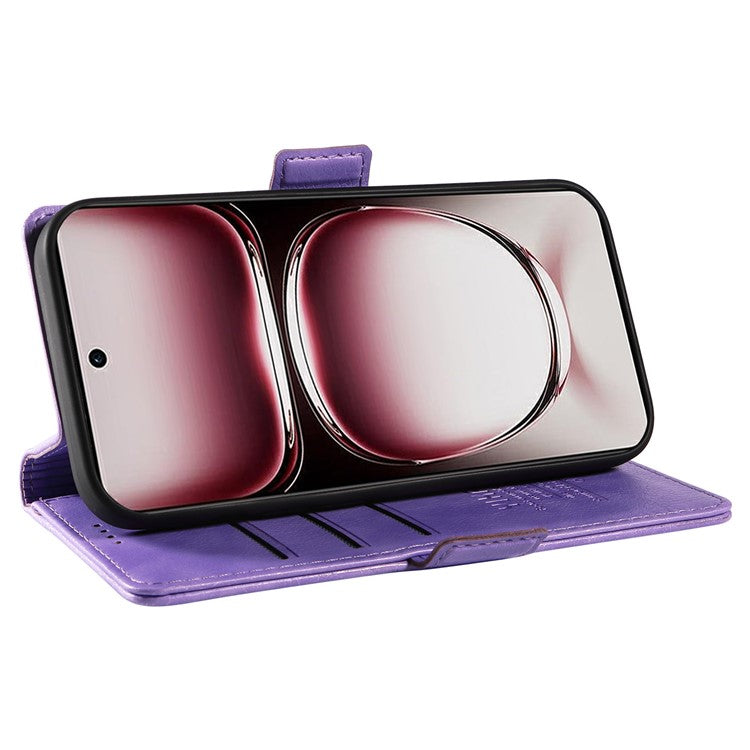 YIKATU YK-007 For Oppo Reno12 Pro 5G (Global) / (China) Phone Case Litchi Texture Leather Cover - Purple