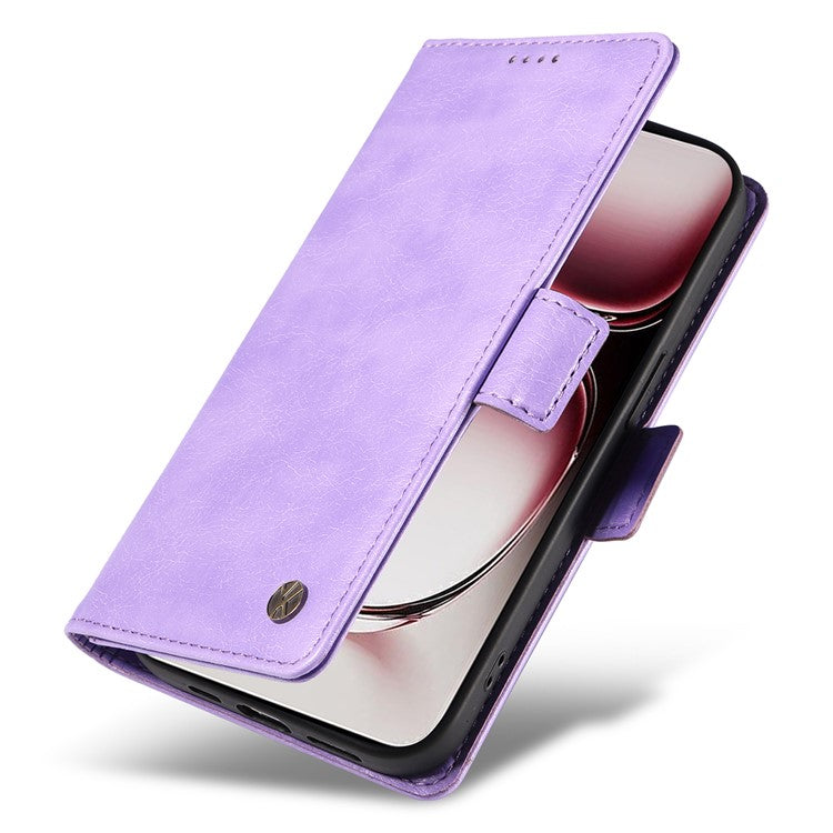 YIKATU YK-007 For Oppo Reno12 Pro 5G (Global) / (China) Phone Case Litchi Texture Leather Cover - Purple