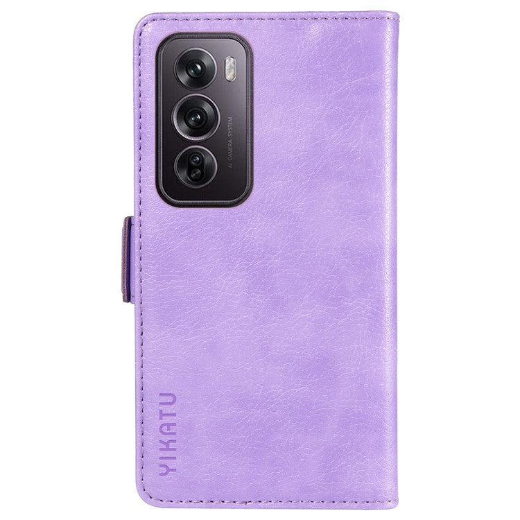YIKATU YK-007 For Oppo Reno12 Pro 5G (Global) / (China) Phone Case Litchi Texture Leather Cover - Purple