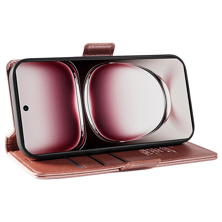 YIKATU YK-007 For Oppo Reno12 Pro 5G (Global) / (China) Phone Case Litchi Texture Leather Cover - Rose Gold
