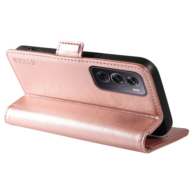 YIKATU YK-007 For Oppo Reno12 Pro 5G (Global) / (China) Phone Case Litchi Texture Leather Cover - Rose Gold