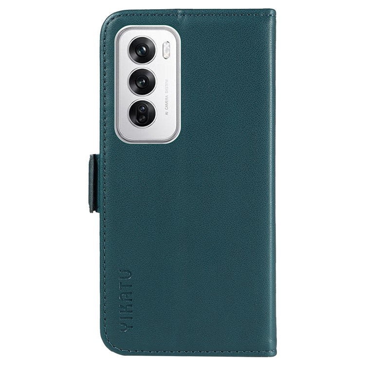 YIKATU YK-003 For Oppo Reno12 5G (Global) Case Magnetic Side Clasps Leather Wallet Phone Cover - Blue
