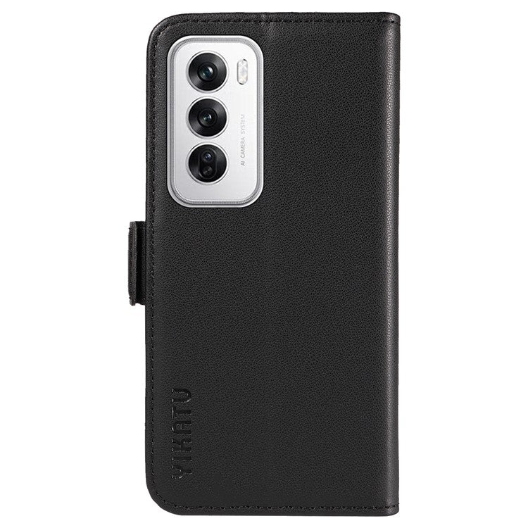 YIKATU YK-003 For Oppo Reno12 5G (Global) Case Magnetic Side Clasps Leather Wallet Phone Cover - Black