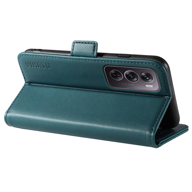 YIKATU YK-003 For Oppo Reno12 Pro 5G (Global) / (China) Case Side Clasps Anti-drop Leather Phone Cover - Green