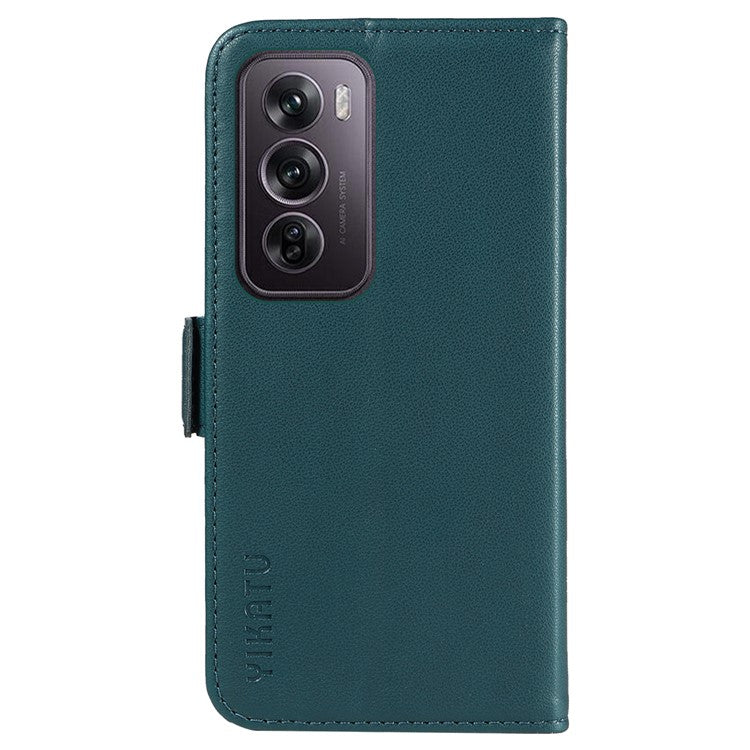 YIKATU YK-003 For Oppo Reno12 Pro 5G (Global) / (China) Case Side Clasps Anti-drop Leather Phone Cover - Green