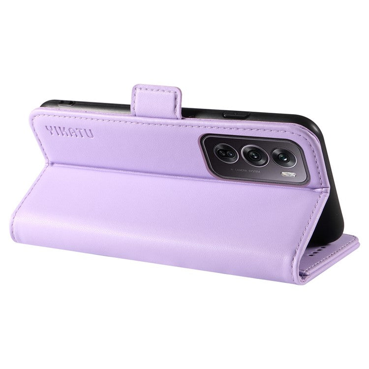 YIKATU YK-003 For Oppo Reno12 Pro 5G (Global) / (China) Case Side Clasps Anti-drop Leather Phone Cover - Light Purple