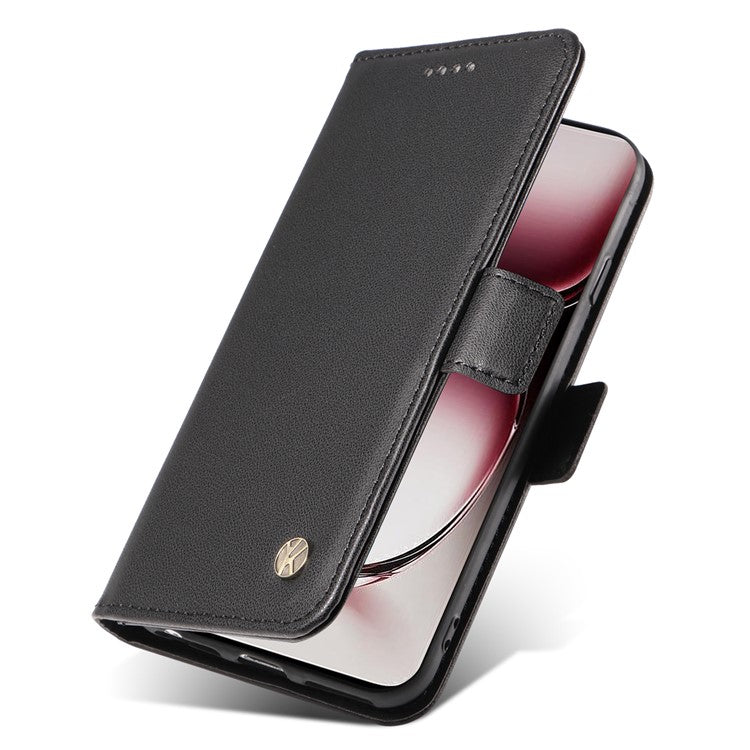 YIKATU YK-003 For Oppo Reno12 Pro 5G (Global) / (China) Case Side Clasps Anti-drop Leather Phone Cover - Black