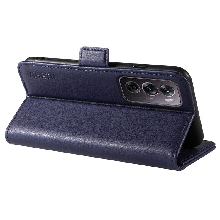 YIKATU YK-003 For Oppo Reno12 Pro 5G (Global) / (China) Case Side Clasps Anti-drop Leather Phone Cover - Navy Blue